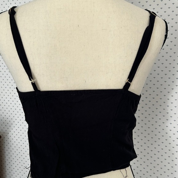 Free People Back on Track Cami S Black Top Blouse Shirt Women's - Picture 8 of 9